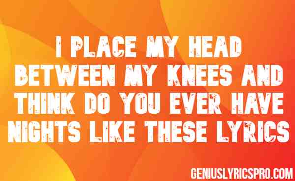 I Place My Head Between My Knees And Think Do You Ever Have Nights Like These Lyrics