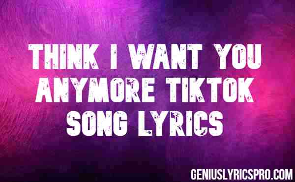 Think I Want You Anymore Tiktok Song Lyrics