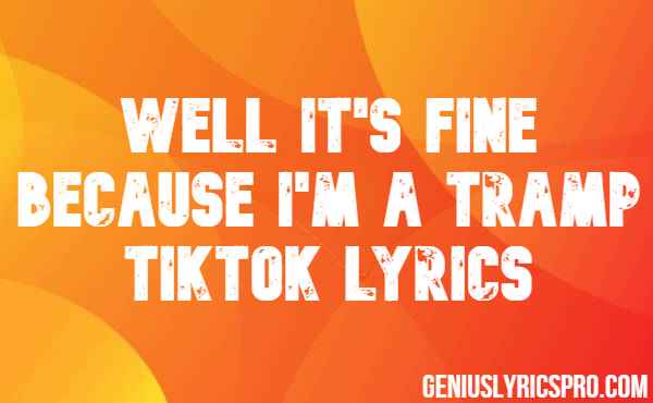 Well It's Fine Because I'm a Tramp TikTok Lyrics